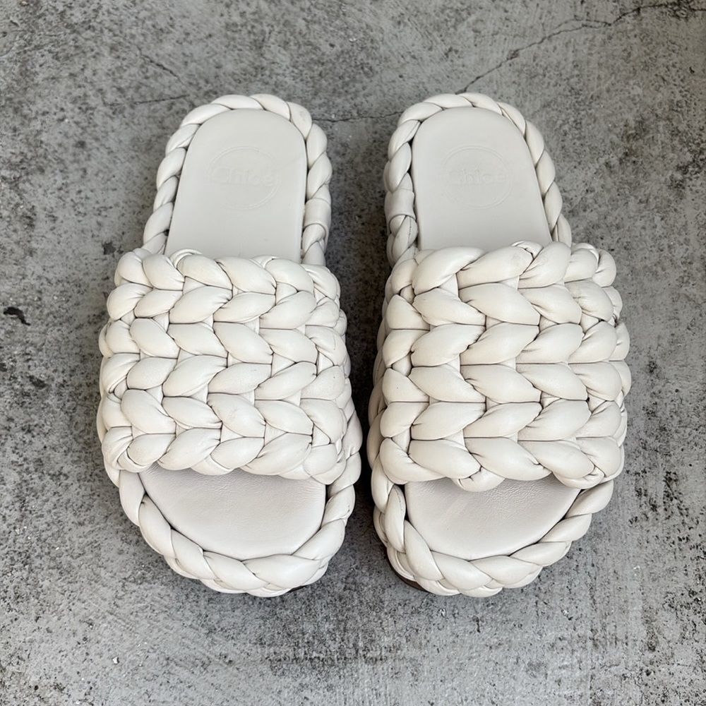 Chloe braided wavy slide sandals - Picture 3 of 9